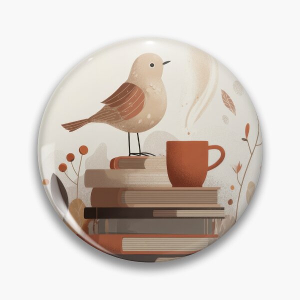 Item preview, Bird on books with a cup of coffee designed and sold by anytka.