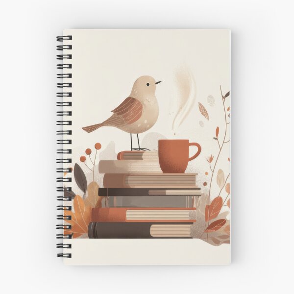Item preview, Bird on books with a cup of coffee designed and sold by anytka.