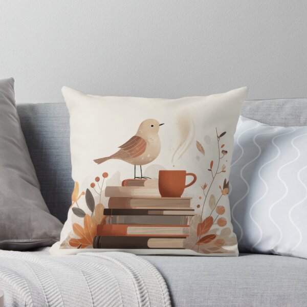 Item preview, Bird on books with a cup of coffee designed and sold by anytka.