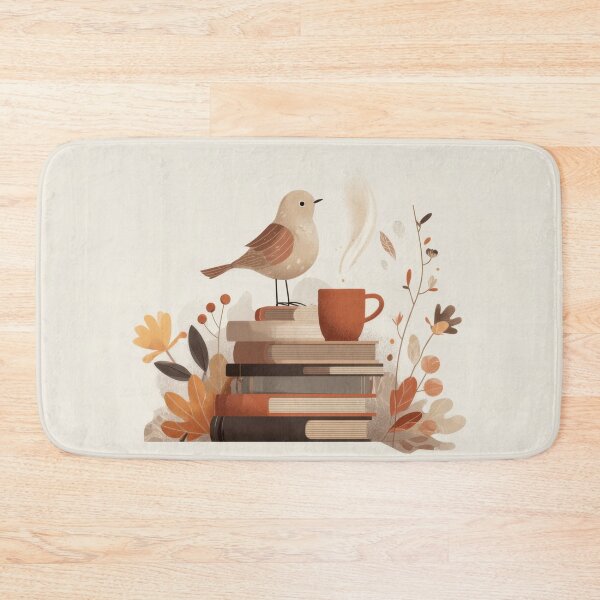 Item preview, Bird on books with a cup of coffee designed and sold by anytka.