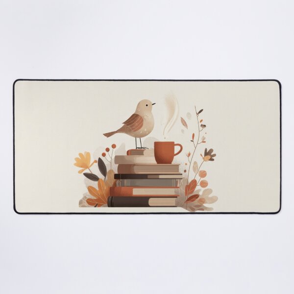 Item preview, Bird on books with a cup of coffee designed and sold by anytka.