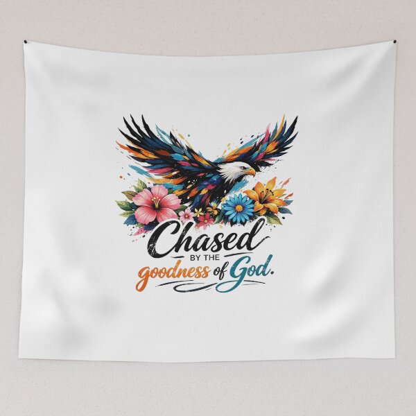 Item preview, Chased BY THE goodness of God. - Majestic Eagle and Floral Graphic designed and sold by Faithloveshop.