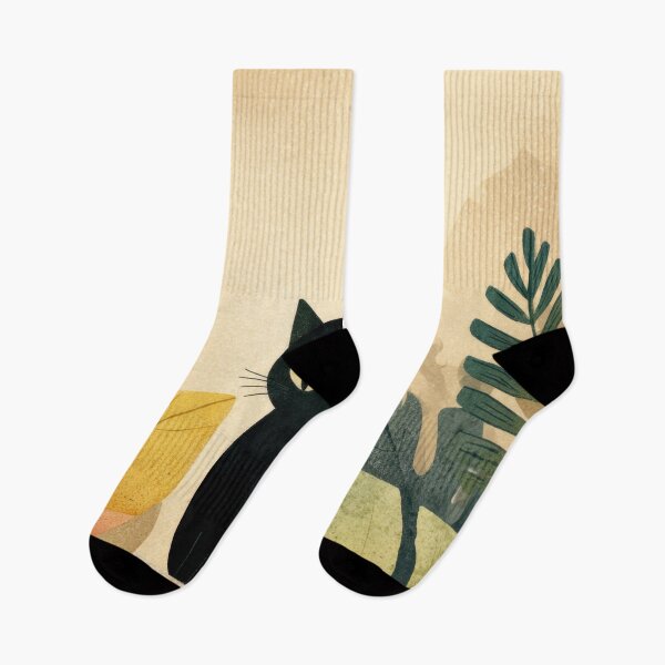 Item preview, Black cat sits among green leaves designed and sold by anytka.