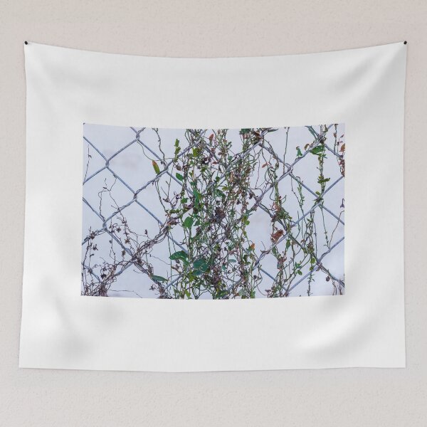 Item preview, Vines Climbing A Chain Link Fence In An Urban Setting With Dried Leaves designed and sold by Nmallia.