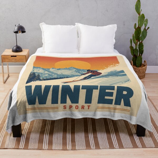 Item preview, Retro 1970s Alpine Ski Poster – Vintage Winter Sports Sunset Design designed and sold by Art-Design-EM.
