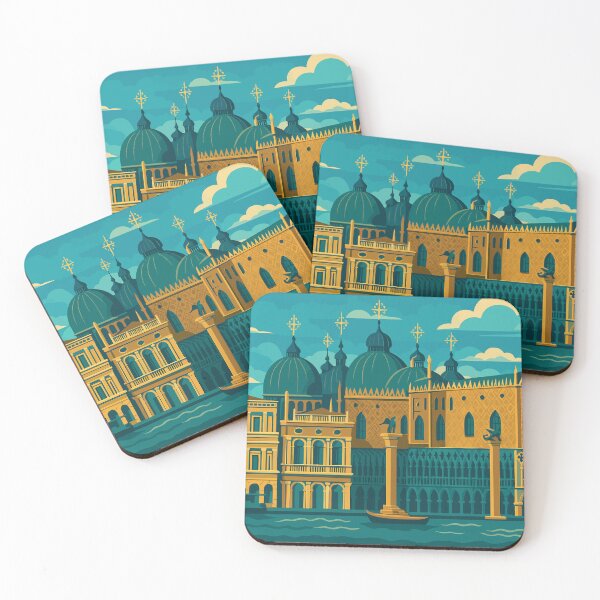 Item preview, Venice Landmarks - Grand Canal & Historic Architecture Illustration designed and sold by darekkocurek.