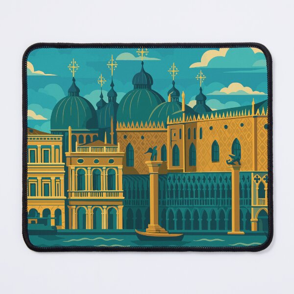 Item preview, Venice Landmarks - Grand Canal & Historic Architecture Illustration designed and sold by darekkocurek.