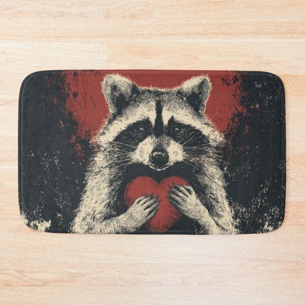 Item preview, Raccoon holds heart in artwork designed and sold by anytka.