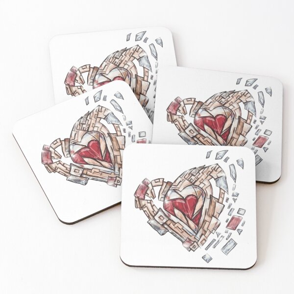 Item preview, Shattered Heart – Love in Pieces Illustration designed and sold by ayvidemporium.