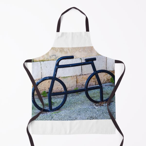 Item preview, Minimalist Black Metal Bicycle Sculpture Resting Against a Stone Wall in an Outdoor Space designed and sold by Nmallia.