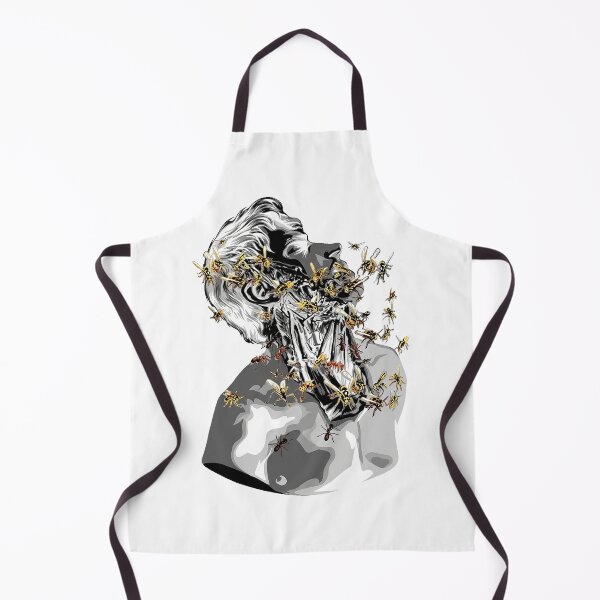 Item preview, Surreal Statue Head with Bees and Ants - Dark Aesthetic Art designed and sold by 1001T-Shirt.