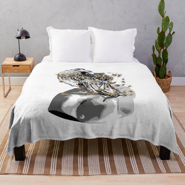 Item preview, Surreal Statue Head with Bees and Ants - Dark Aesthetic Art designed and sold by 1001T-Shirt.