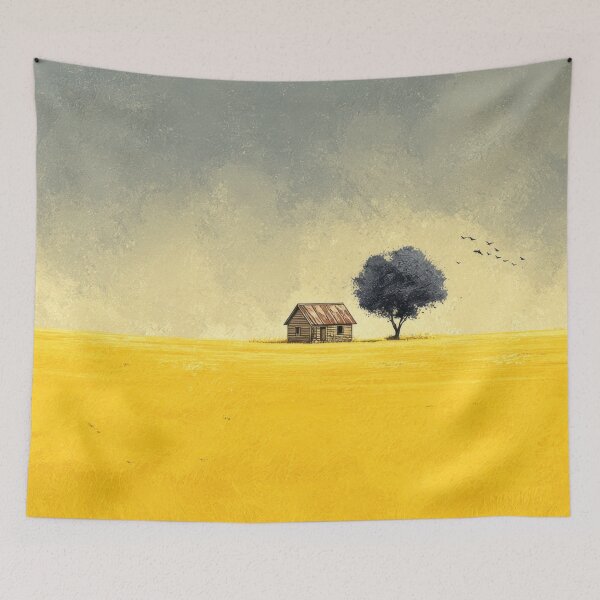 Item preview, House and tree in a yellow field designed and sold by anytka.