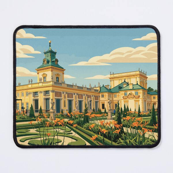 Item preview, Wilanów Palace Gardens – Warsaw Royal Residence Illustration designed and sold by darekkocurek.