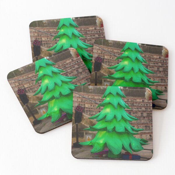 Item preview, Vibrant Green Outdoor Christmas Tree Art Installation With Colorful Presents Nearby designed and sold by Nmallia.