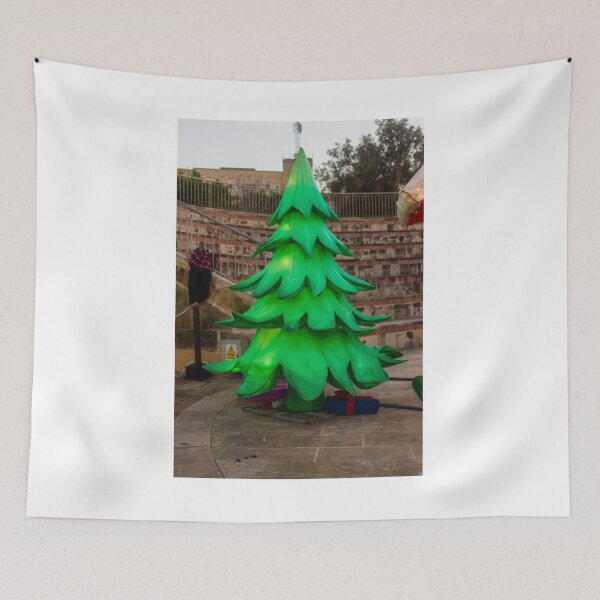 Item preview, Vibrant Green Outdoor Christmas Tree Art Installation With Colorful Presents Nearby designed and sold by Nmallia.