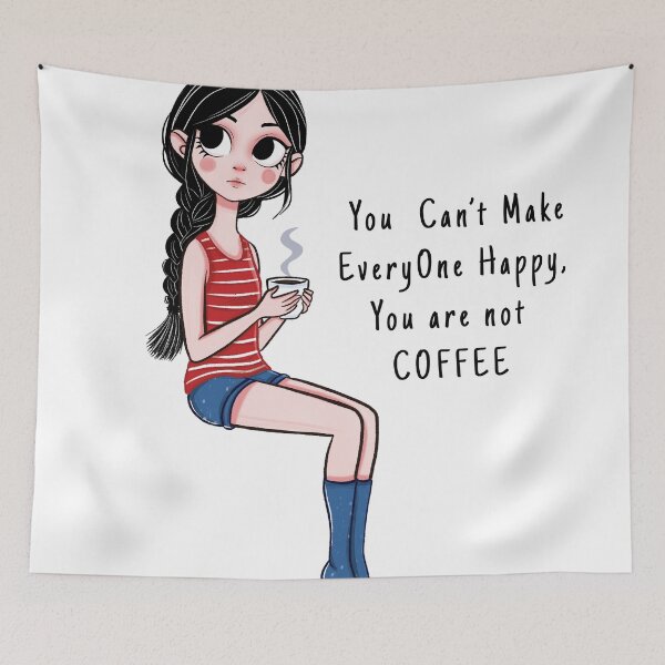 Item preview, Coffee Girl with Humor Caption designed and sold by Iqrapixels.