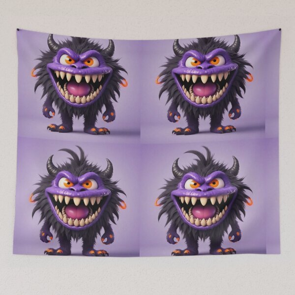 Item preview, Giggle Beast: The Shaggy Purple Monster designed and sold by Dreamy Armine Art.