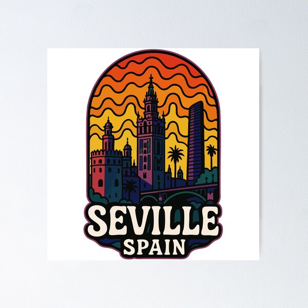 Item preview, Seville Spain Retro Travel designed and sold by TomFrontierArt.