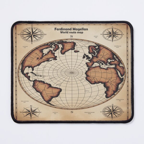 Item preview, Ferdinand Magellan World Route Map – Vintage Nautical Circumnavigation Poster designed and sold by Globalcitytees.
