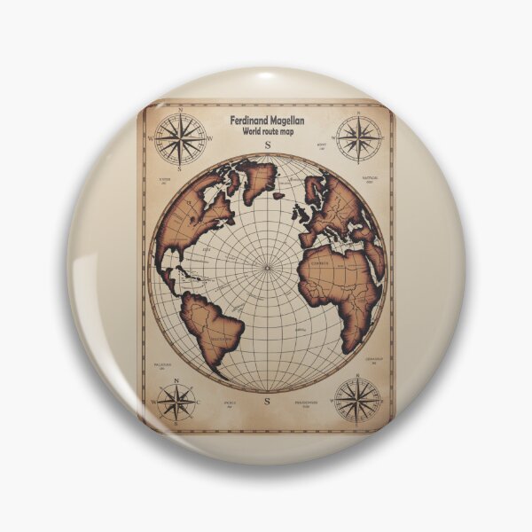 Item preview, Ferdinand Magellan World Route Map – Vintage Nautical Circumnavigation Poster designed and sold by Globalcitytees.