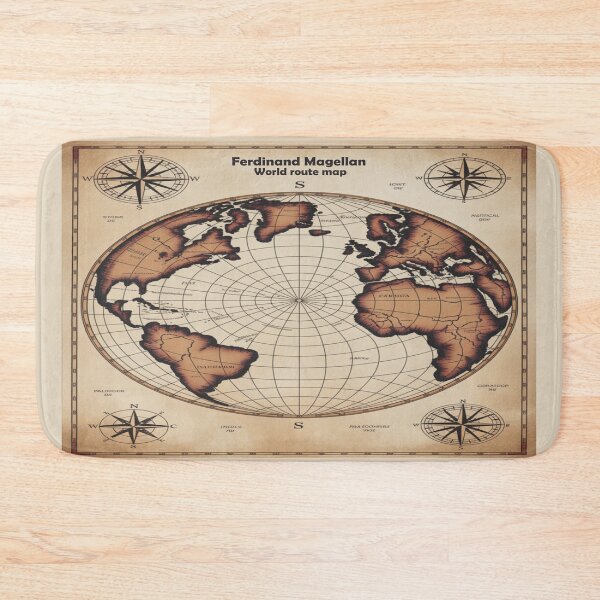 Item preview, Ferdinand Magellan World Route Map – Vintage Nautical Circumnavigation Poster designed and sold by Globalcitytees.