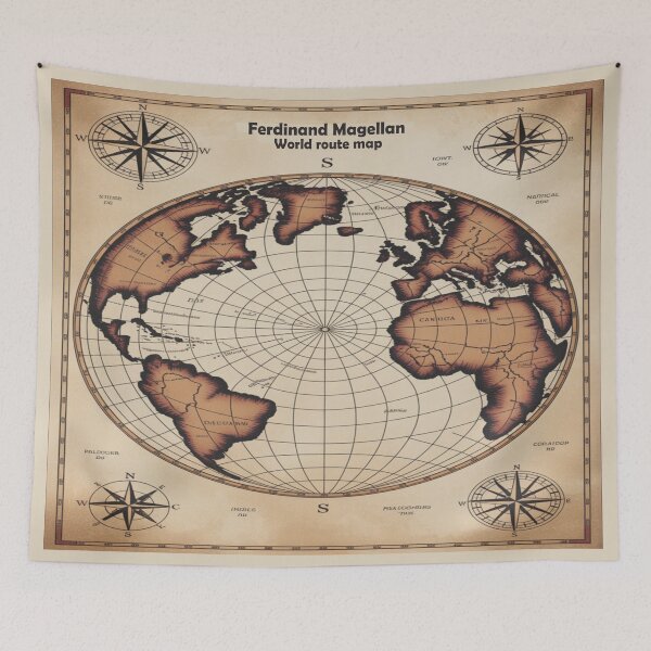 Item preview, Ferdinand Magellan World Route Map – Vintage Nautical Circumnavigation Poster designed and sold by Globalcitytees.