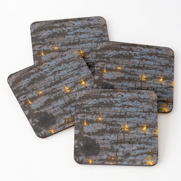 Item preview, Warm String Lights Cast Cozy Glow Across Rough Stone Wall For Rustic Festive Ambience designed and sold by Nmallia.