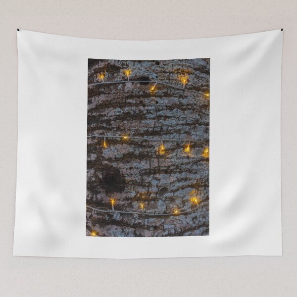 Item preview, Warm String Lights Cast Cozy Glow Across Rough Stone Wall For Rustic Festive Ambience designed and sold by Nmallia.