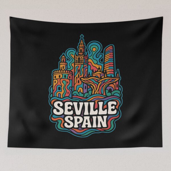 Item preview, Seville Spain Trippy Art Travel designed and sold by TomFrontierArt.