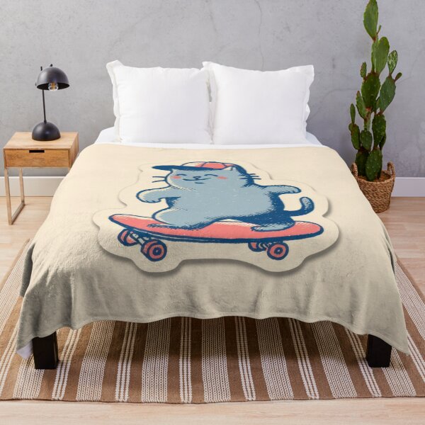 Item preview, Cute cat skates on a colorful board designed and sold by anytka.