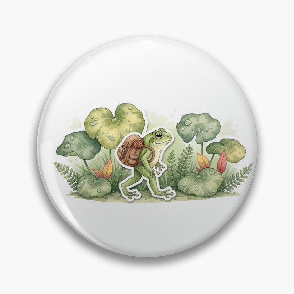 Item preview, frog doing human things: exploring forest trails designed and sold by BorenStore.