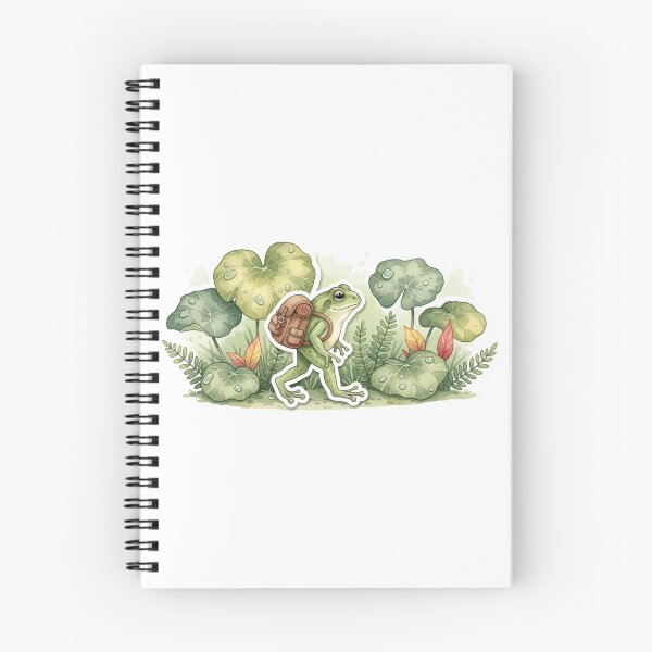 Item preview, frog doing human things: exploring forest trails designed and sold by BorenStore.