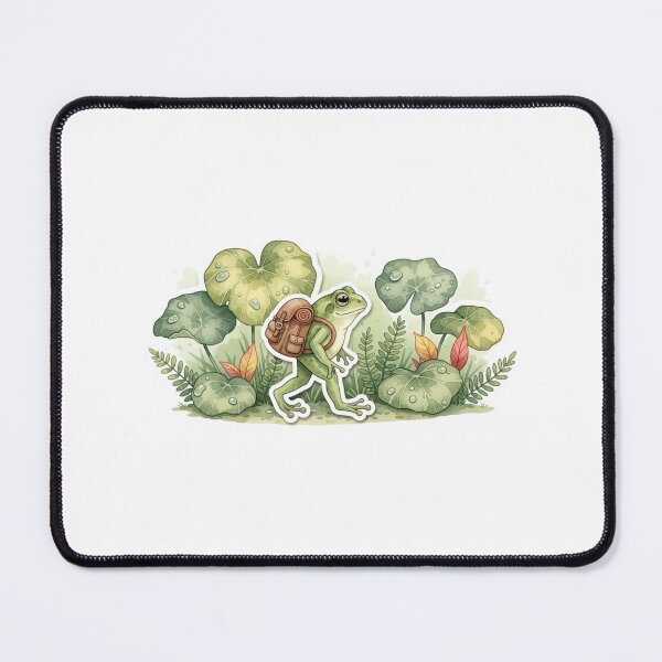 Item preview, frog doing human things: exploring forest trails designed and sold by BorenStore.