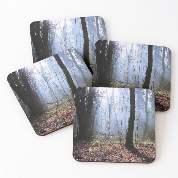 Item preview, Sunbeams Rising Through the Misty Woods designed and sold by MaciasArtPrints.