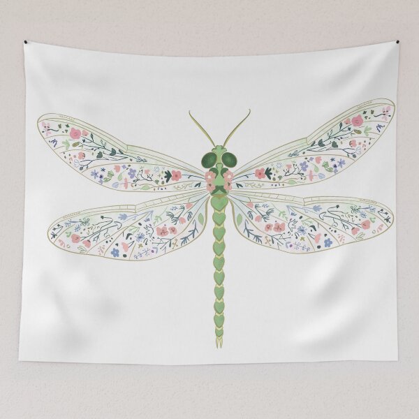 Item preview, Aesthetic Dragonfly Digital Art Illustration designed and sold by Iqrapixels.