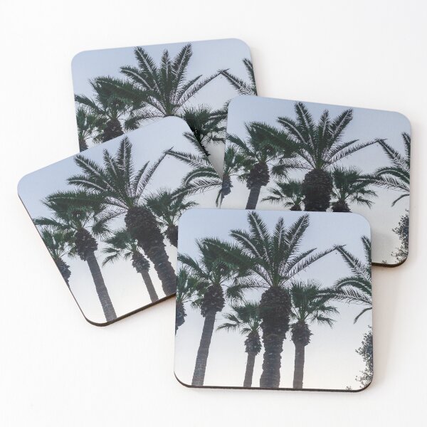 Item preview, Three Tall Palm Trees Standing Against Clear Blue Sky Creating a Serene Tropical Scene designed and sold by Nmallia.