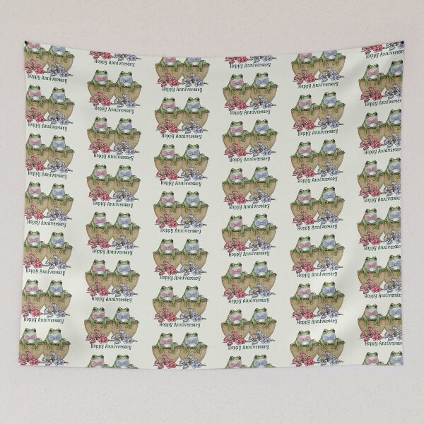 Item preview, Hoppy Anniversary with Two Cute Frogs, Bow Ties, Flowers designed and sold by JoyfulWhimsy.