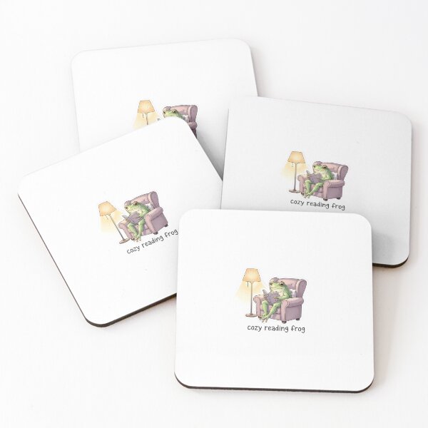Item preview, frog doing everyday things: frog reading cozy book. designed and sold by BorenStore.