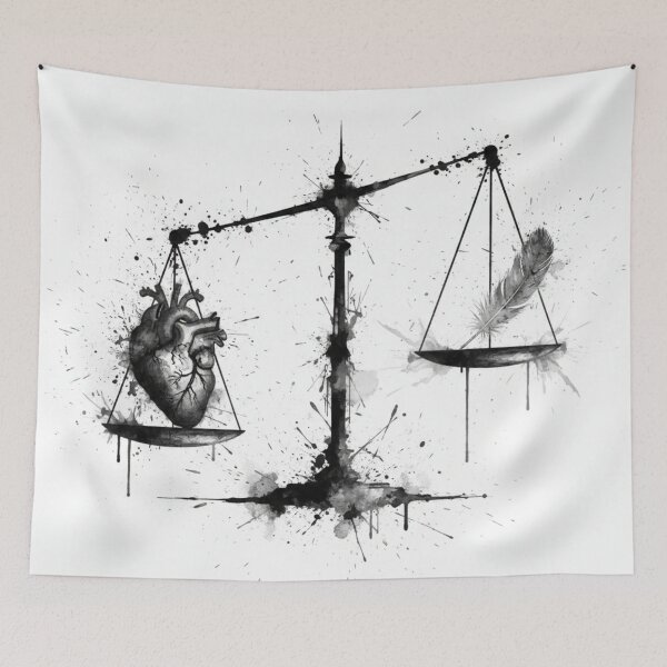 Item preview, The Weight of a Soul: An Ink Splatter Study of Maat’s Balance designed and sold by optimusprime39.