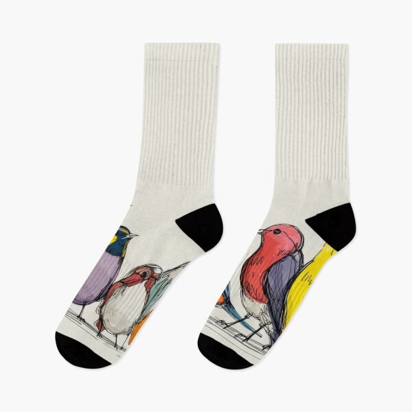 Item preview, Colorful birds gather on the line designed and sold by anytka.
