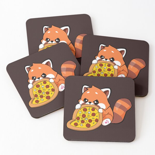 Item preview, fox eating pizza illustration designed and sold by jasneetchopra27.