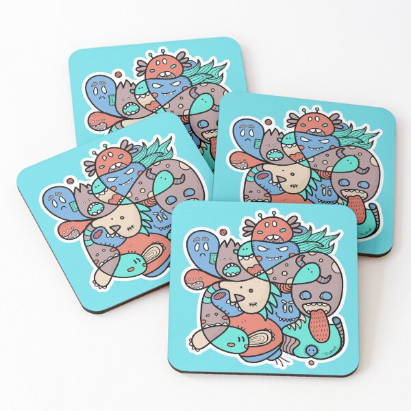Item preview, colorful monster doodle sticker designed and sold by TINYGHOST.
