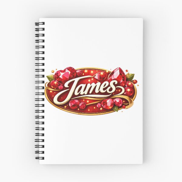 Item preview, James – Regal Red Gemstone Nameplate designed and sold by ForeverPrintsOK.