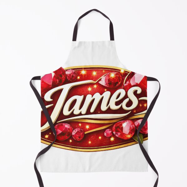 Item preview, James – Regal Red Gemstone Nameplate designed and sold by ForeverPrintsOK.