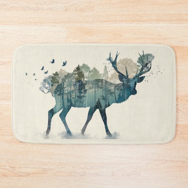 Item preview, Deer moves among trees, birds soar designed and sold by anytka.