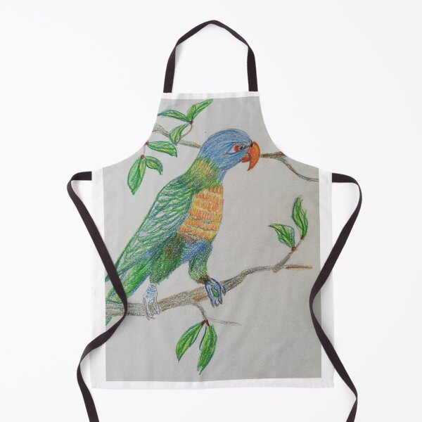 Item preview, Rainbow Lorikeet: colorful pencil art in green, yellow and blue designed and sold by creativegoldenleaf.