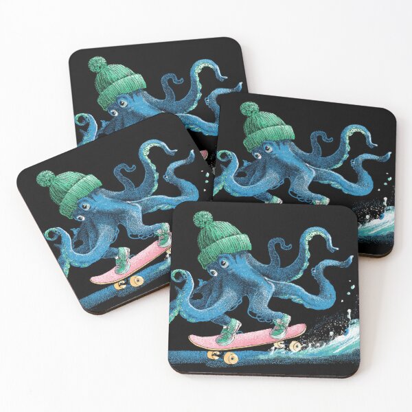 Item preview, Skateboarding octopus in a hat designed and sold by anytka.