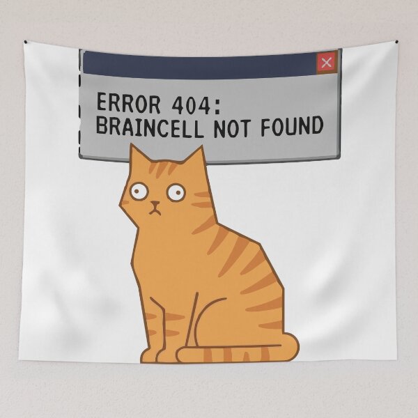 Item preview, Error 404 Braincell Not Found Ginger Cat designed and sold by Petzzz.
