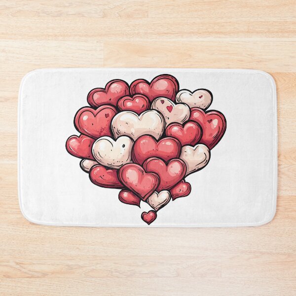 Item preview, Overflowing Heart Pile Saint Valentine's Day - Cute Kawaii Love Explosion Art Print designed and sold by DesignArtist.ia.